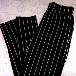 ELASTIC WAIST PINSTRIPE PANTS